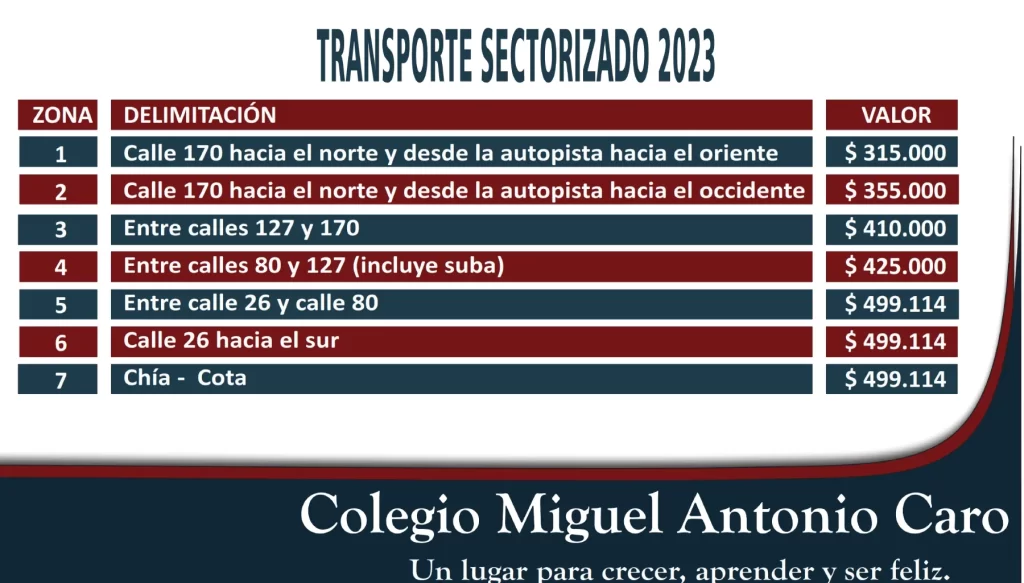 costos transporte 2023